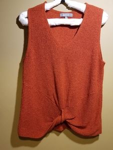 Marled Twist front sleeveless Crochet Sweater